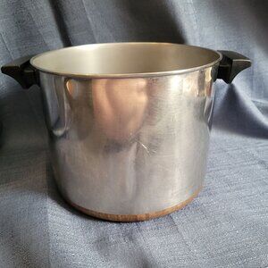 Revere Ware 8 Qt 1801 USA Stainless Steel Copper Bottom Stock Pot
